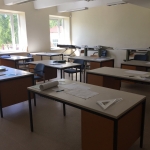 Classrooms. The instruction is performed on 50/50 model. One week in the classroom. The second one in the workshop