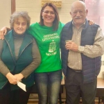 Generous school supporters Waukegan-Lake County Lithuanian Community members Violeta Rutkauskiene and Gediminas Damasius with school's director Jurita Gonta