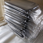 Plastic shields ready to be delivered