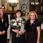 Dr. Rita Miliunaite with KFF Vilnius director Agne Vertelkaite and Lithuanian Language Association board director prof. Genovaite Kaciuskiene